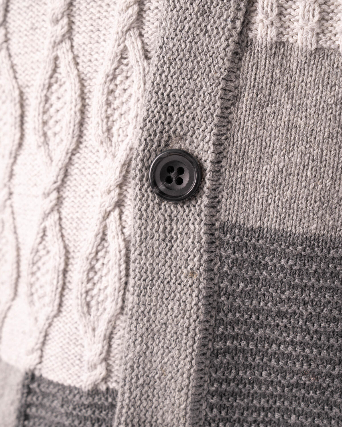 Beams+ Cardigan Patchwork Like Jacquard | 3815001515615 | AFEW STORE